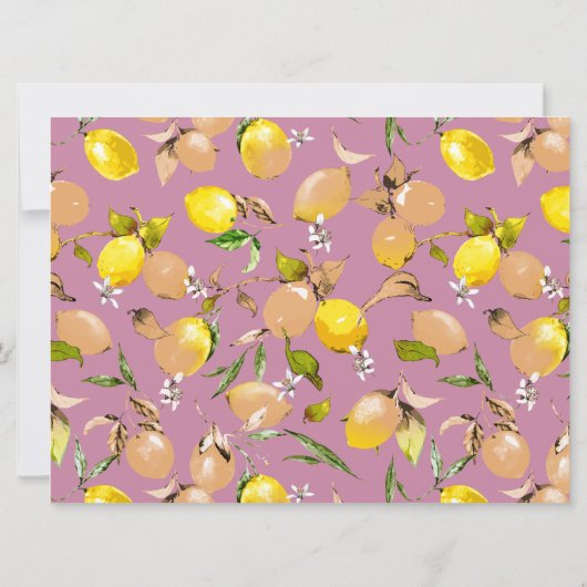 Faire-part citrons aquarelle 25 (Dos)