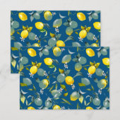Faire-part citrons aquarelle 29 (Devant / Derrière)