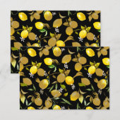 Faire-part citrons d'aquarelle 30 (Devant / Derrière)