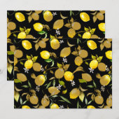 Faire-part citrons d'aquarelle 30 (Devant / Derrière)