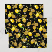 Faire-part citrons d'aquarelle 30 (Devant / Derrière)