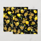 Faire-part citrons d'aquarelle 30 (Devant / Derrière)