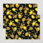 Faire-part citrons d'aquarelle 30 (Devant / Derrière)