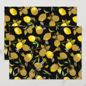 Faire-part citrons d'aquarelle 30 (Devant / Derrière)