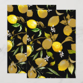 Faire-part citrons d'aquarelle 31 (Devant / Derrière)