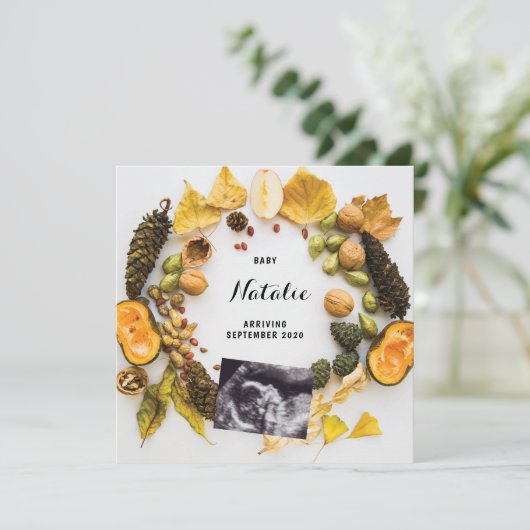 Faire-part Citrouille de grossesse Automne Automne Automne Fa (Debout devant)