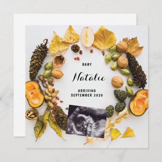 Faire-part Citrouille de grossesse Automne Automne Automne Fa (Devant / Derrière)