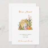 Faire-part Citrouilles d'automne et Hay Bale Nous avons dépla (Devant / Derrière)