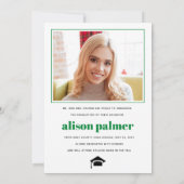 Faire-part Class of 2026 GRADUATE minimalist green photo (Dos)