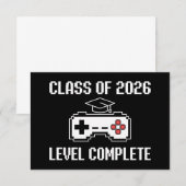 Faire-part Class Of 2026 Level Complete Gaming Graduation (Devant / Derrière)