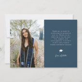 Faire-part Class of 2026 Script Name Navy Blue Grad Photo (Dos)