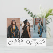 Faire-part Class of 2026 Typography Grad Photo (Debout devant)