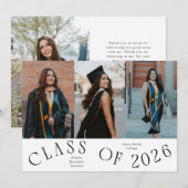 Faire-part Class of 2026 Typography Grad Photo (Devant / Derrière)