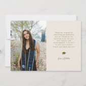 Faire-part Class of 2026 Typography Grad Photo Cream (Dos)