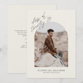 Faire-part Classe Boho de 2025 Arch Photo Graduation (Devant / Derrière)