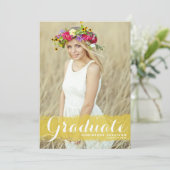 Faire-part Classe d'aquarelle jaune de 2025 (Debout devant)