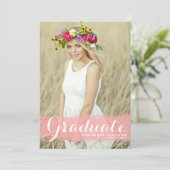 Faire-part Classe d'aquarelle rose de 2025 (Debout devant)