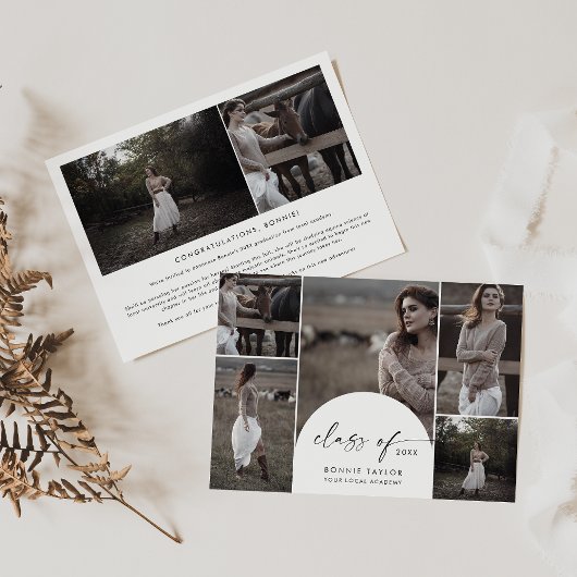 Faire-part Classe d'arc moderne de 2024 Multi Photo Graduatio