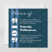 Faire-part Classe de 2012 Changement bleu et blanc à n'import (Devant)