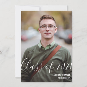 Faire-part Classe de 2021 Graduate Personnalisé Nom photo
