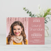 Faire-part Classe de 2021 Graduate Pink Parties scintillant P (Debout devant)