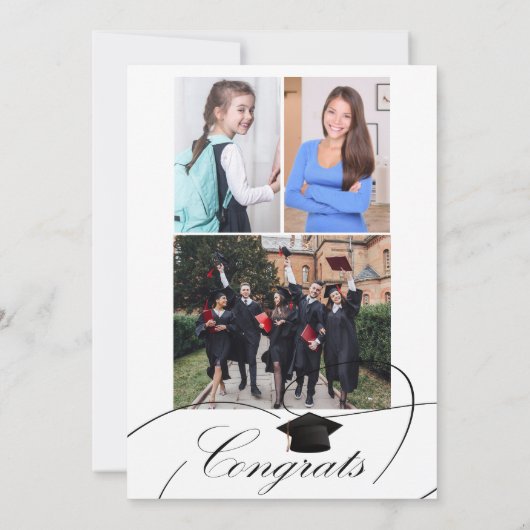 Faire-part Classe de 2023 4 photo collage script graduation (Dos)