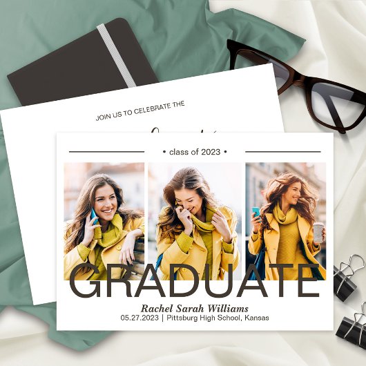 Faire-part Classe de 2023 Graduation Party 3 Photos