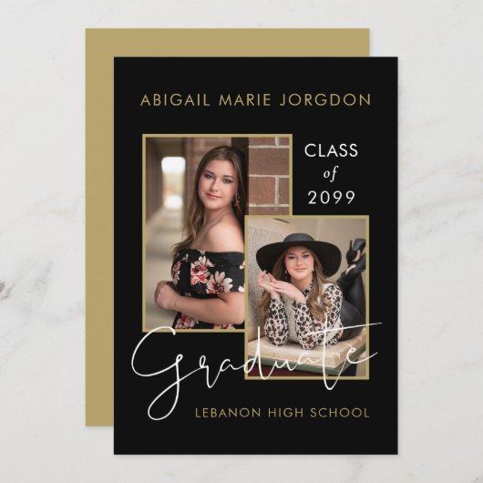 Faire-part Classe De 2023 Photos Graduation Open House (Devant / Derrière)