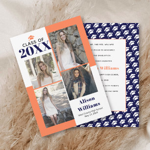 Faire-part Classe de 2023 quatre photos graduation de la mari