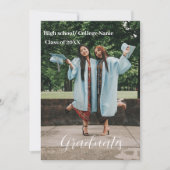 Faire-part Classe de 2023 white script Double graduation An (Devant)