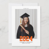 Faire-part Classe de 2024 Classic Typography Graduation Photo (Devant)