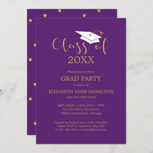 Faire-part Classe de 2024 Enquêtes de fin d'études secondaire (Devant / Derrière)