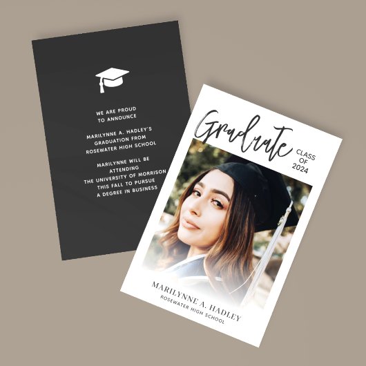 Faire-part Classe de 2024 Photo Overlay Graduate