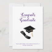 Faire-part Classe de 2025 Grad Photo White Purple Graduation (Dos)