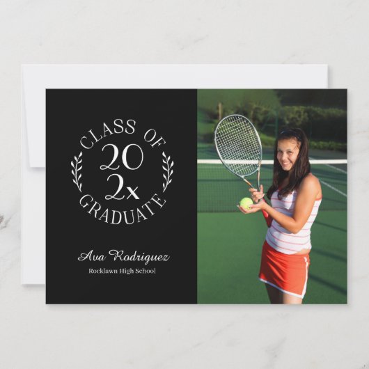 Faire-part Classe de 2025 Graduate 2 Photo Black Graduation (Devant)