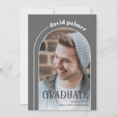 Faire-part Classe de 2025 GRADUATE arch gris photo (Devant)