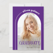 Faire-part Classe de 2025 GRADUATE arch violet photo (Devant)
