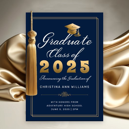 Faire-part Classe de 2025 Graduate Gold de la Marine