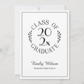 Faire-part Classe de 2025 Graduate Photo Typographie moderne (Dos)