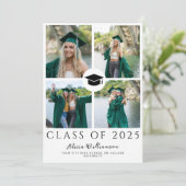 Faire-part Classe de 2025 moderne 5 photo collage graduation (Debout devant)