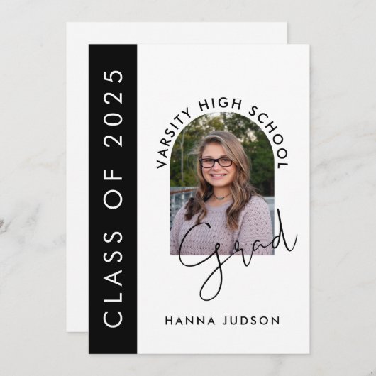 Faire-part Classe De 2025 Moderne Photo Graduation Open House (Devant / Derrière)