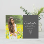 Faire-part Classe de 2025 Photo moderne Elegant Grey (Debout devant)