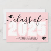 Faire-part Classe De 2025 Pink Graduation (Devant)