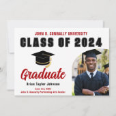 Faire-part Classe de 2025 Red Graduate Modern Graduation Part (Devant)