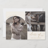 Faire-part Classe de crème d'arc moderne de 2024 3 Graduation (Devant)