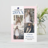 Faire-part Classe de graduation photo bleu roux 2025, poussié (Debout devant)