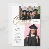 Faire-part Classe de lettres de 2025 | 3 Photo Graduate Party (Devant)