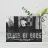 Faire-part Classe de Neon blanc moderne de 2023 - Diplôme pho (Debout devant)