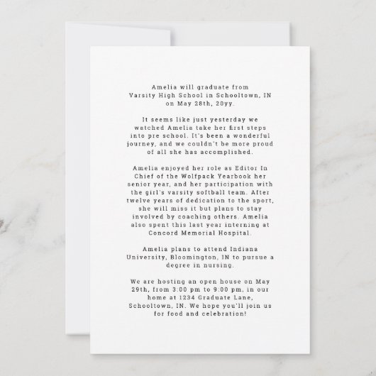 Faire-part Classe De Script Design Moderne De 25 Photo Gradua (Dos)