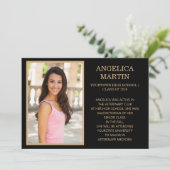 Faire-part Classe d'or noir 2024 - Photo de graduation (Debout devant)